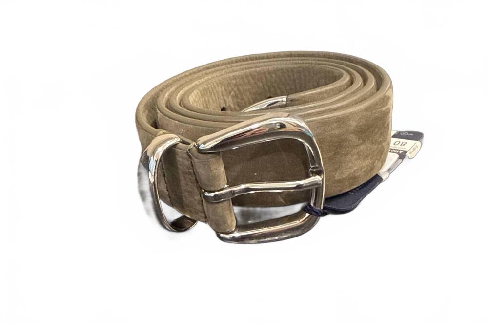 NEW ANDERSON'S leather belt with buckle in grey